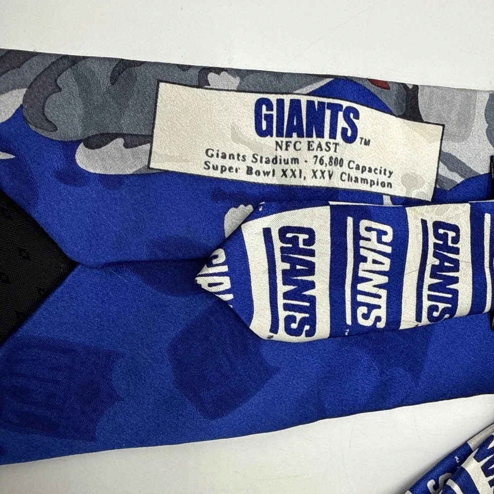 New‎ York Giants Team NFL Silk Necktie Ralph Marlin 1993 Retro G-Men Tie Vintage